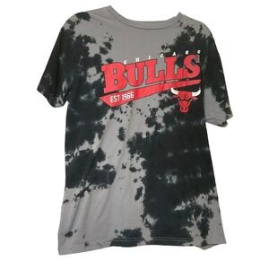 Chicago Bulls Tie Dye T Shirt Ultra Game Red Black Gray Est 1966 Mens Large